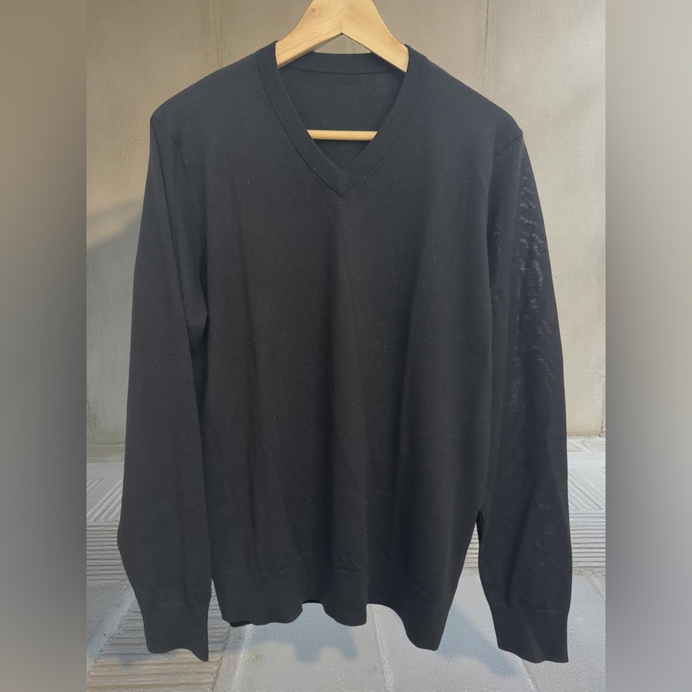 Theory Black V-Neck Sweater